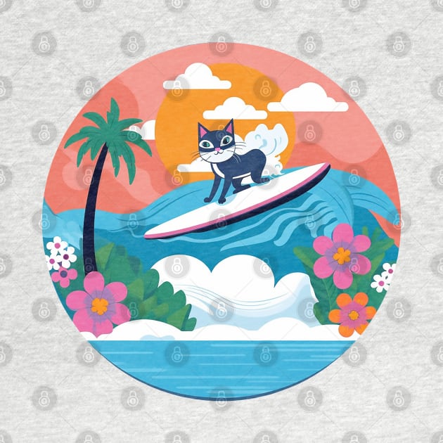 Surfing Shag Kitty by Kona Cat Creationz